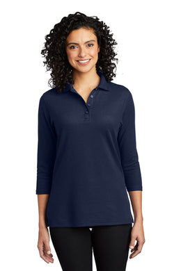 L562 Women's Port Authority® Soft Touch™ 3/4-Sleeve Polo